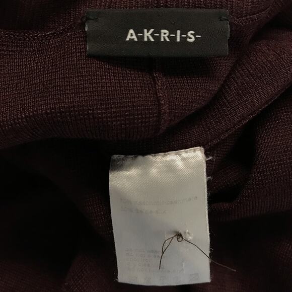 Akris Cashmere Silk Knit Waterfall Front Eggplant Purple Cardgian Sweater 16 - Picture 12 of 13